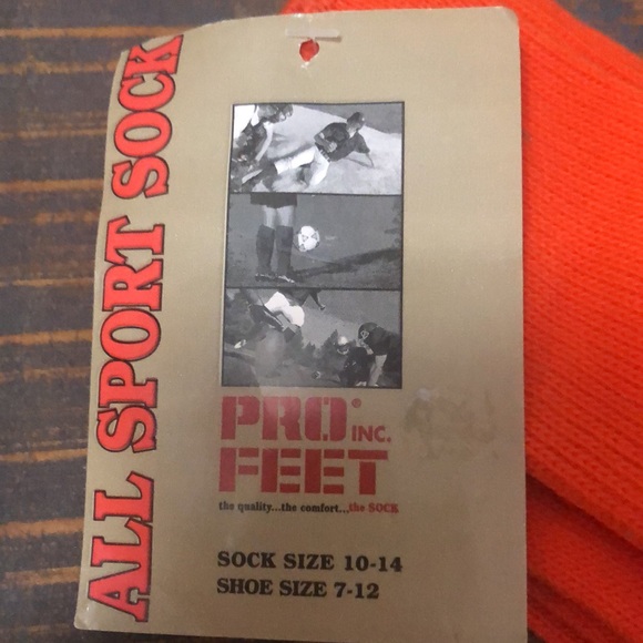 NEW Pro Feet Inc Orange All Sport Sock NWT - Picture 3 of 5